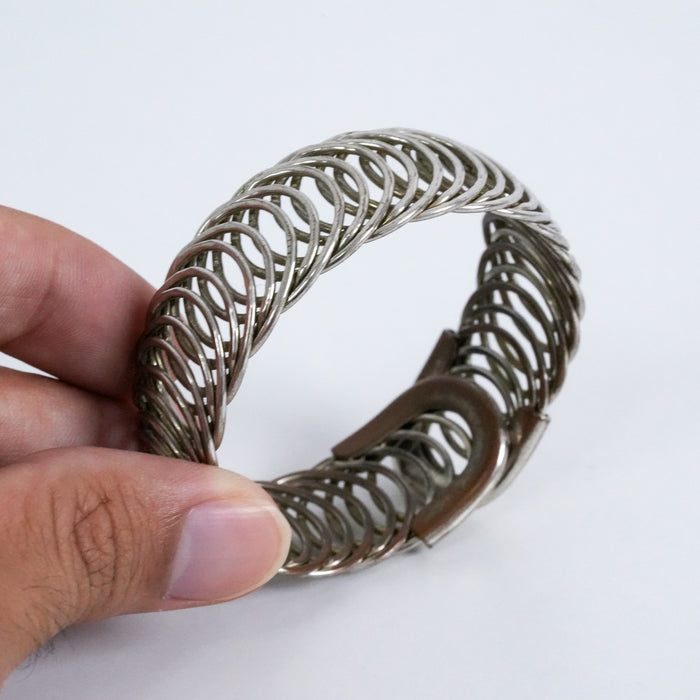 Vintage Silver-Tone Woven Loop Bracelet