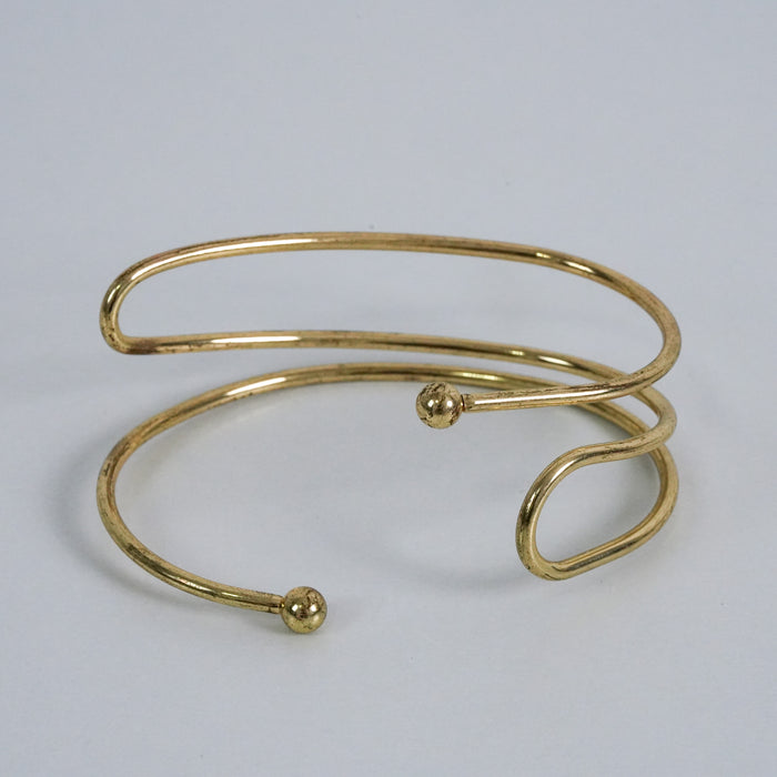Vintage Gold-Tone Abstract Wrap Cuff Bracelet