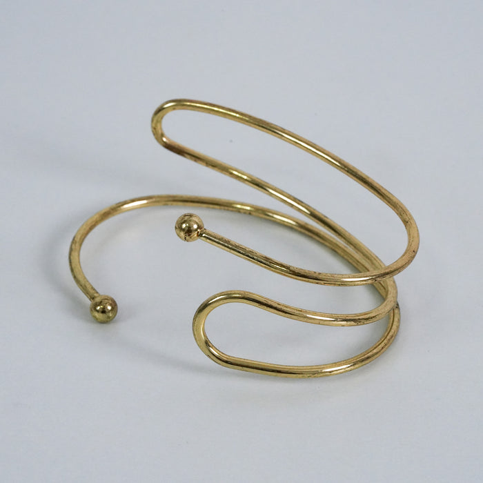 Vintage Gold-Tone Abstract Wrap Cuff Bracelet