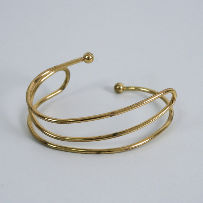 Vintage Gold-Tone Abstract Wrap Cuff Bracelet