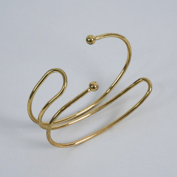 Vintage Gold-Tone Abstract Wrap Cuff Bracelet