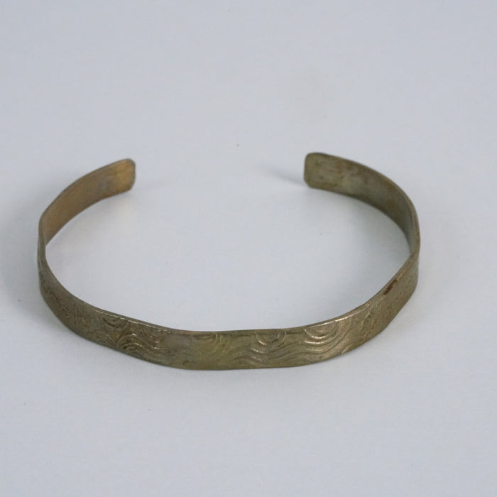 Vintage Etched Wave Cuff Bracelet