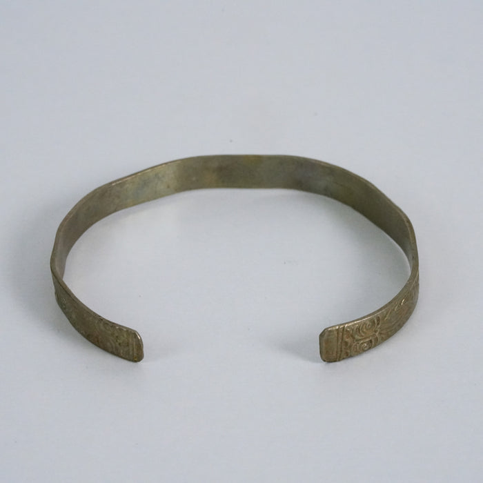 Vintage Etched Wave Cuff Bracelet