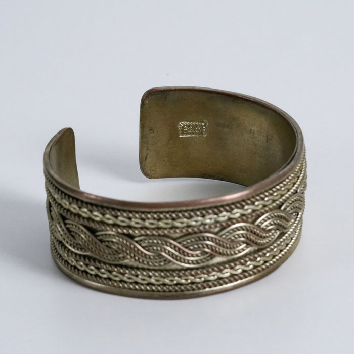 Vintage 925 Stamped Braided Silver Cuff Bracelet