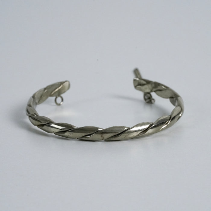 Vintage Silver Twisted Rope Cuff Bracelet