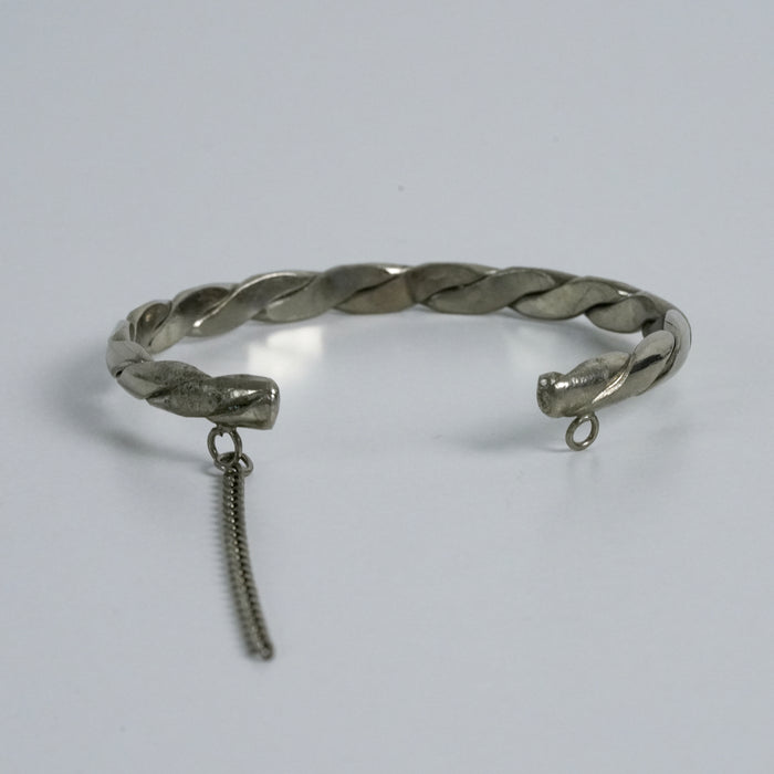 Vintage Silver Twisted Rope Cuff Bracelet