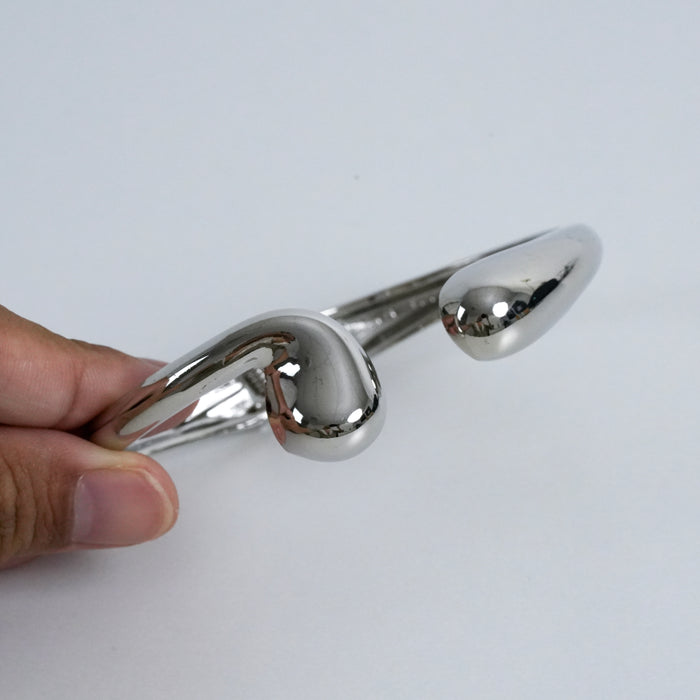 Vintage Silver Sculptural Open Cuff Bangle