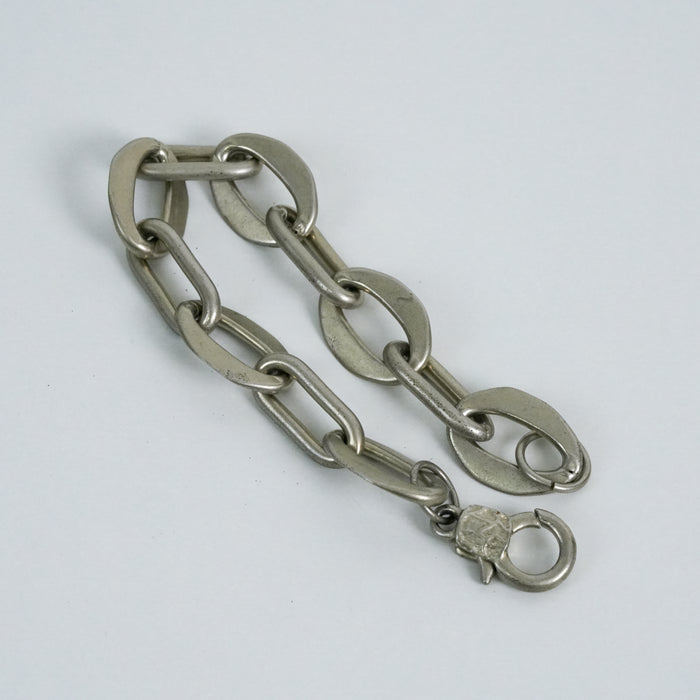 Vintage Matte Silver Chunky Chain Link Bracelet