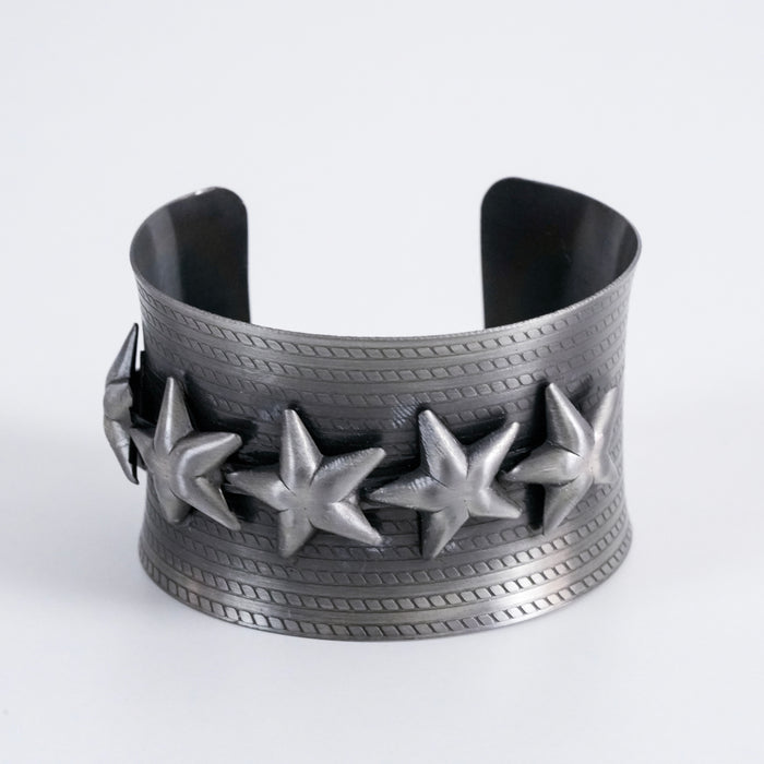 Vintage Silver Tone Star Cuff Bracelet
