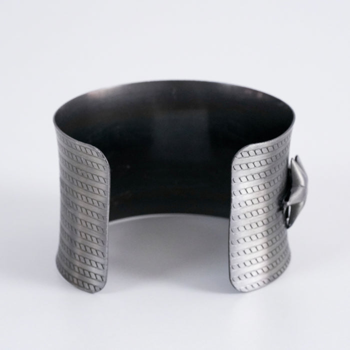 Vintage Silver Tone Star Cuff Bracelet