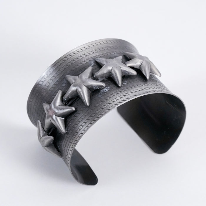 Vintage Silver Tone Star Cuff Bracelet