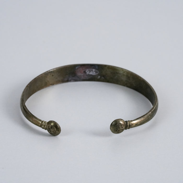 Vintage Elephant Engraved Silver Tone Cuff Bracelet, Ethnic Tribal Open Bangle