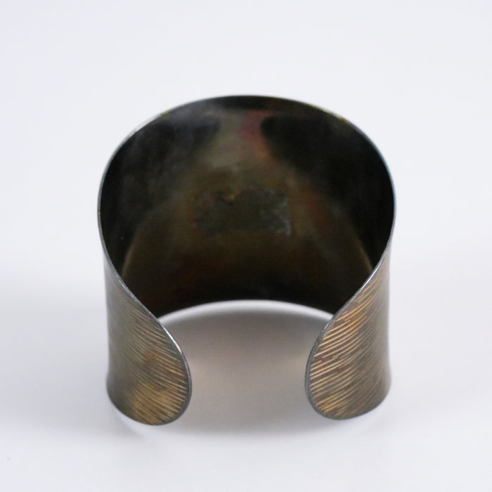 Vintage Brushed Bronze Tone Wide Cuff Bracelet