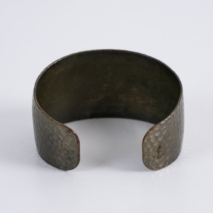 Vintage Hammered Brass Cuff Bracelet, Wide Textured Open Cuff Bracelet