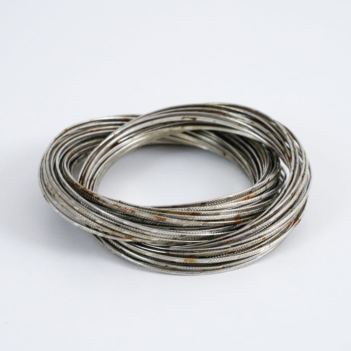 Vintage Multi Row Silver Tone Bangle Set