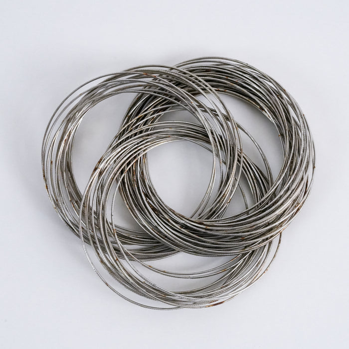 Vintage Multi Row Silver Tone Bangle Set