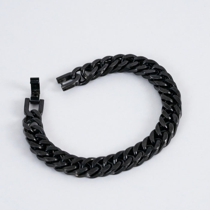 Vintage Curb Chain Black Tone Bracelet