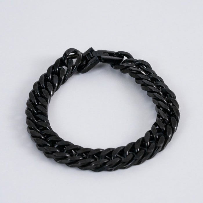 Vintage Curb Chain Black Tone Bracelet