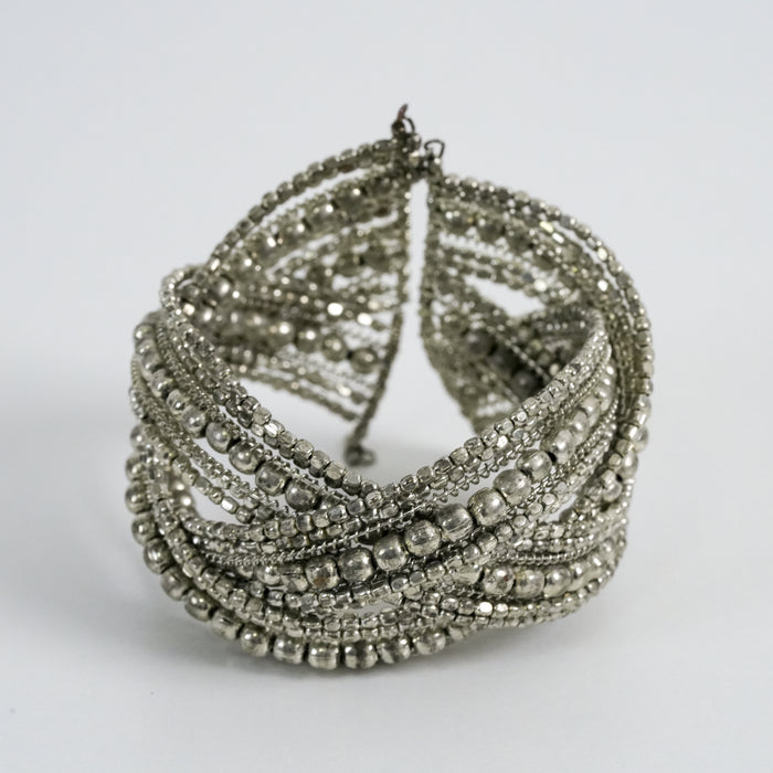 Vintage Silver-Tone Multi-Strand Wrap Bracelet