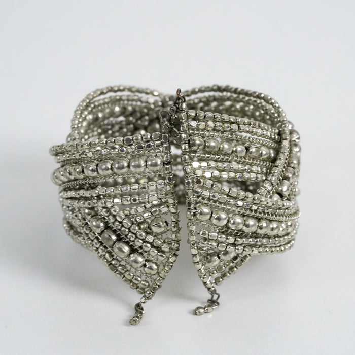 Vintage Silver-Tone Multi-Strand Wrap Bracelet