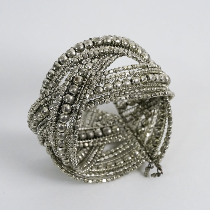 Vintage Silver-Tone Multi-Strand Wrap Bracelet