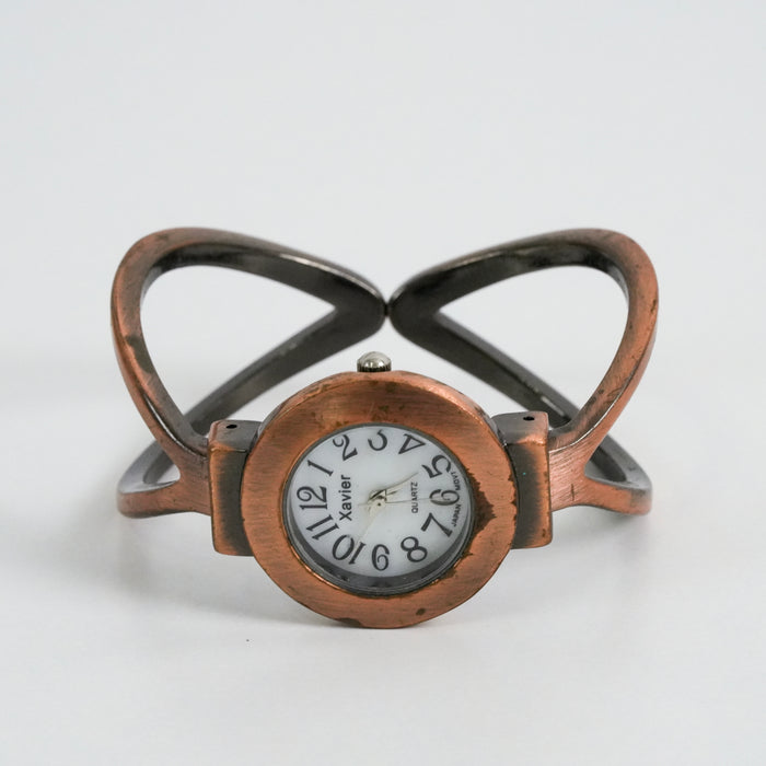 Vintage Xavier Copper-Tone Bangle Watch, Japanese Quartz