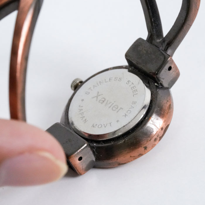Vintage Xavier Copper-Tone Bangle Watch, Japanese Quartz
