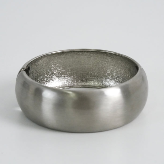 Vintage Silver Tone Wide Domed Cuff Bracelet