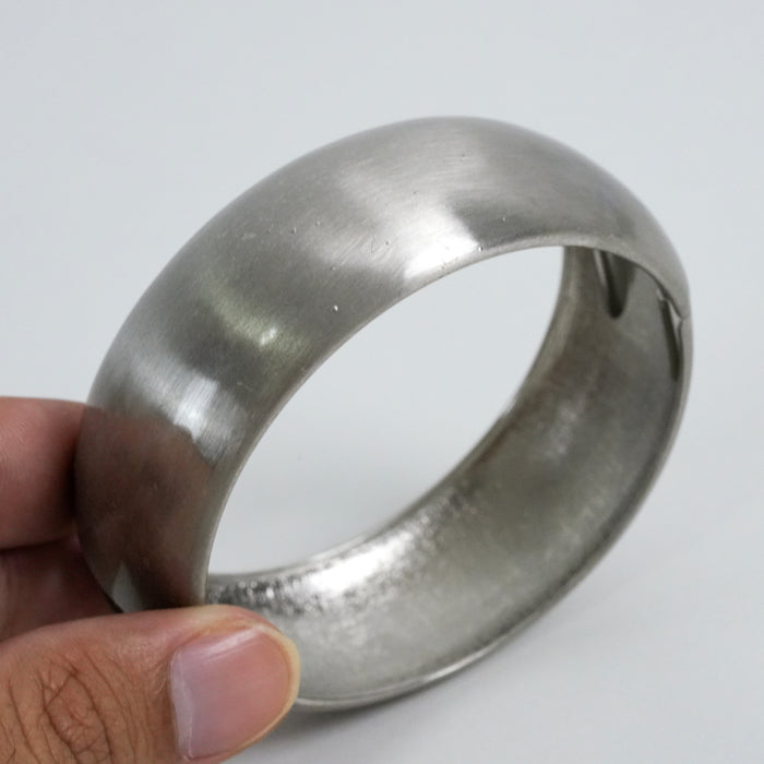 Vintage Silver Tone Wide Domed Cuff Bracelet