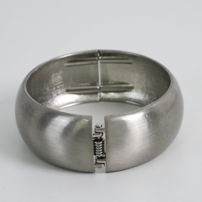 Vintage Silver Tone Wide Domed Cuff Bracelet