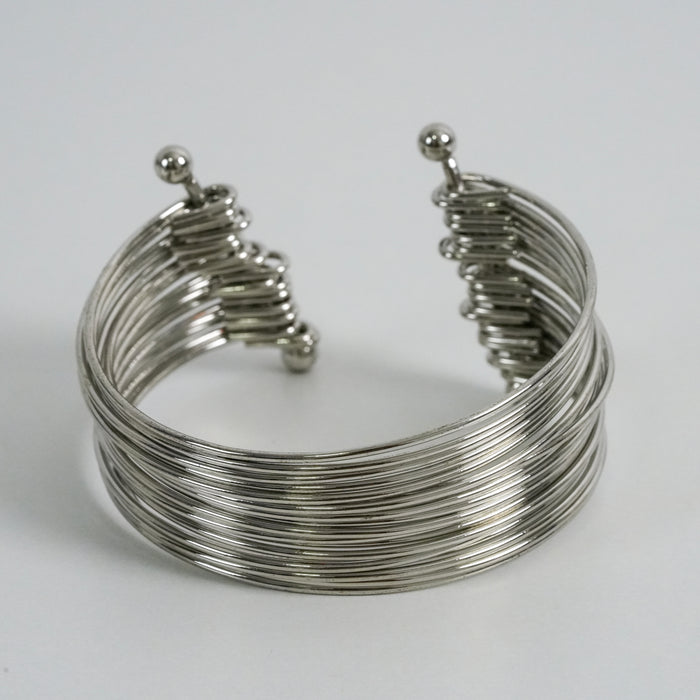 Vintage Silver Tone Multi-Wire Cuff Bracelet