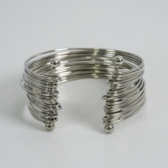 Vintage Silver Tone Multi-Wire Cuff Bracelet