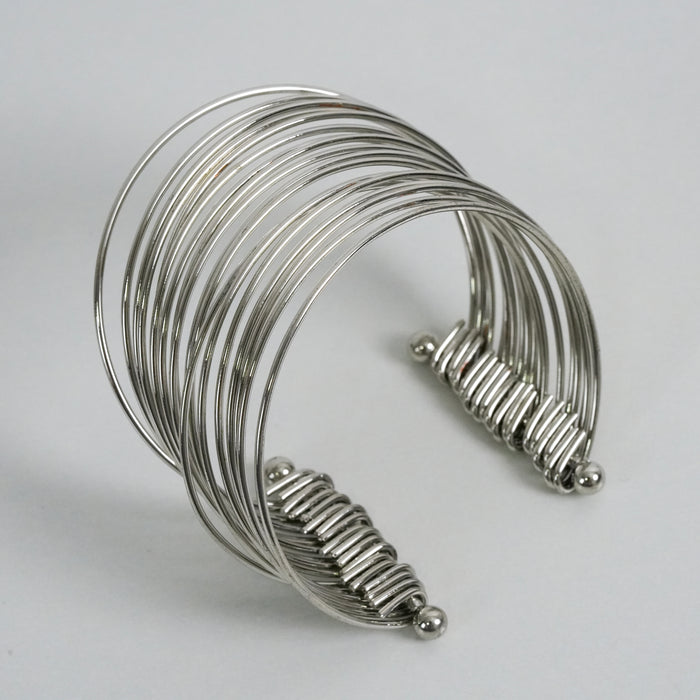 Vintage Silver Tone Multi-Wire Cuff Bracelet