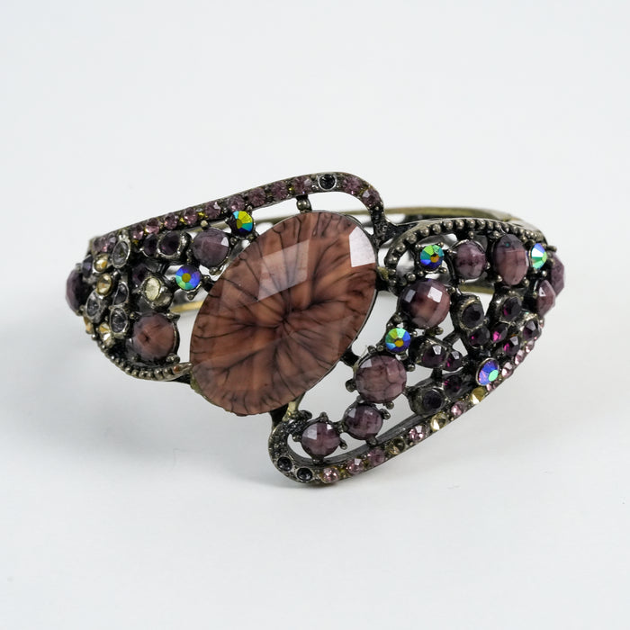 Vintage Purple Statement Cuff Bracelet