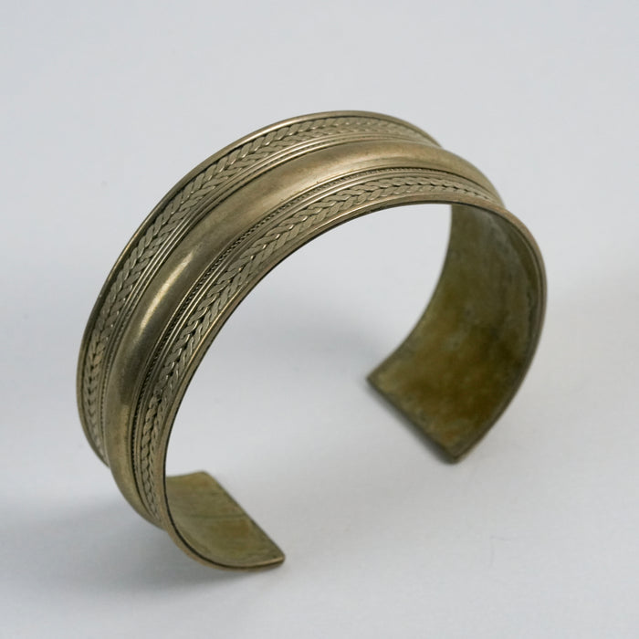 Vintage Gold-Tone Engraved Cuff Bracelet