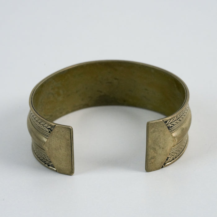 Vintage Gold-Tone Engraved Cuff Bracelet