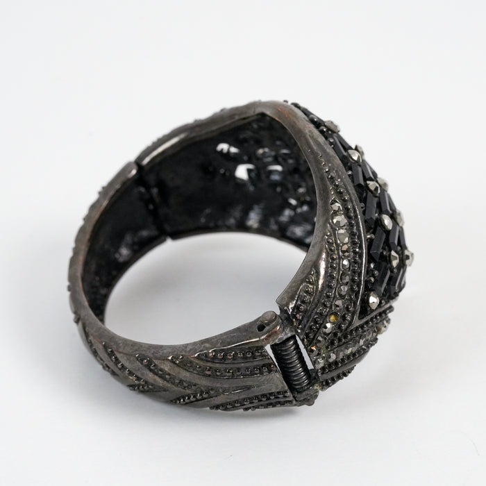 Vintage Black & Silver Statement Cuff Bracelet
