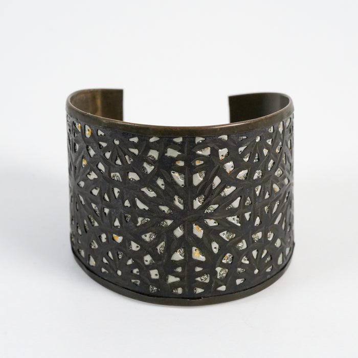 Vintage MNG Black Filigree Statement Cuff Bracelet