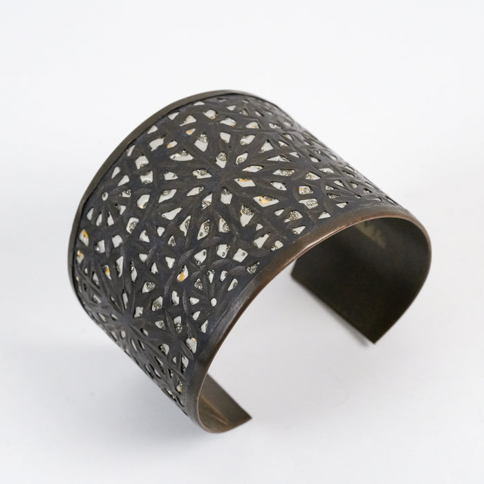 Vintage MNG Black Filigree Statement Cuff Bracelet