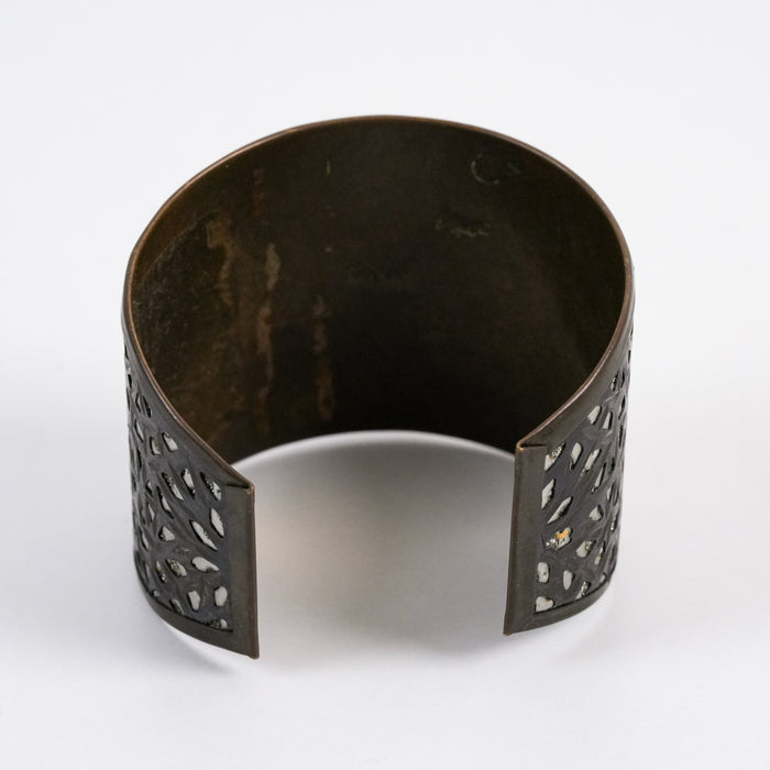 Vintage MNG Black Filigree Statement Cuff Bracelet