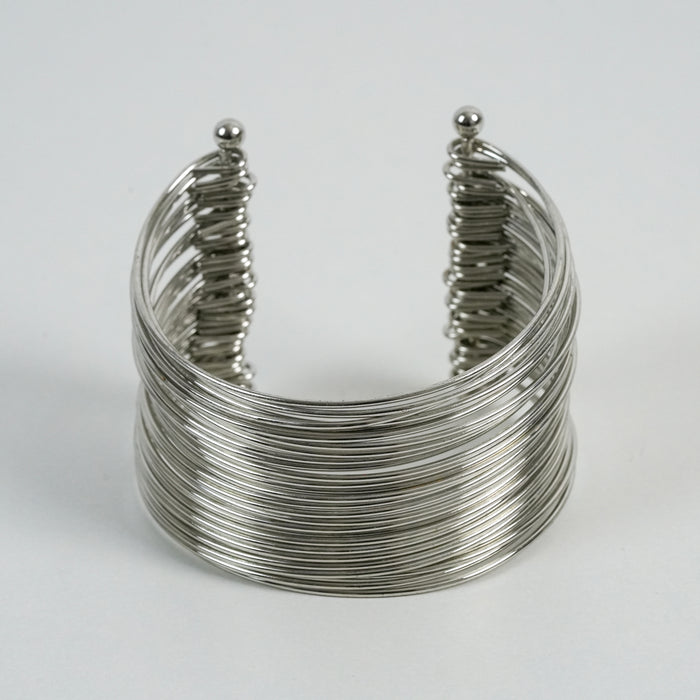 Vintage Silver-Tone Multi-Wire Cuff Bracelet