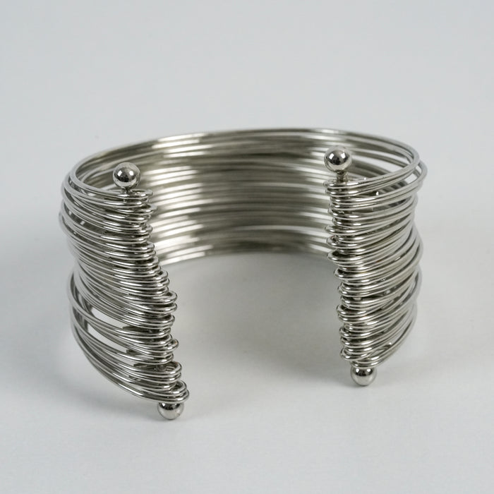 Vintage Silver-Tone Multi-Wire Cuff Bracelet