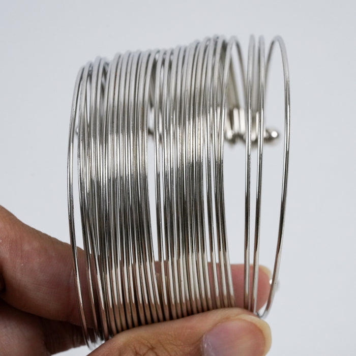 Vintage Silver-Tone Multi-Wire Cuff Bracelet