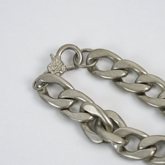 Vintage Silver Tone Chunky Curb Chain Bracelet