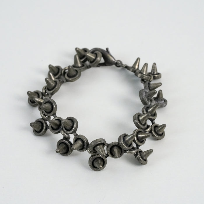 Vintage Gunmetal Spiked Link Chain Bracelet