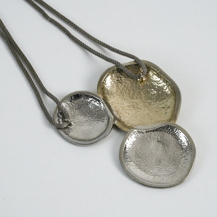 Vintage BOSCH Silver-Tone Layered Disc Pendant Necklace
