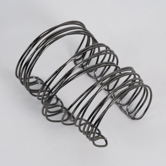 Vintage Gunmetal Multi-Wire Open Cuff Statement Bracelet