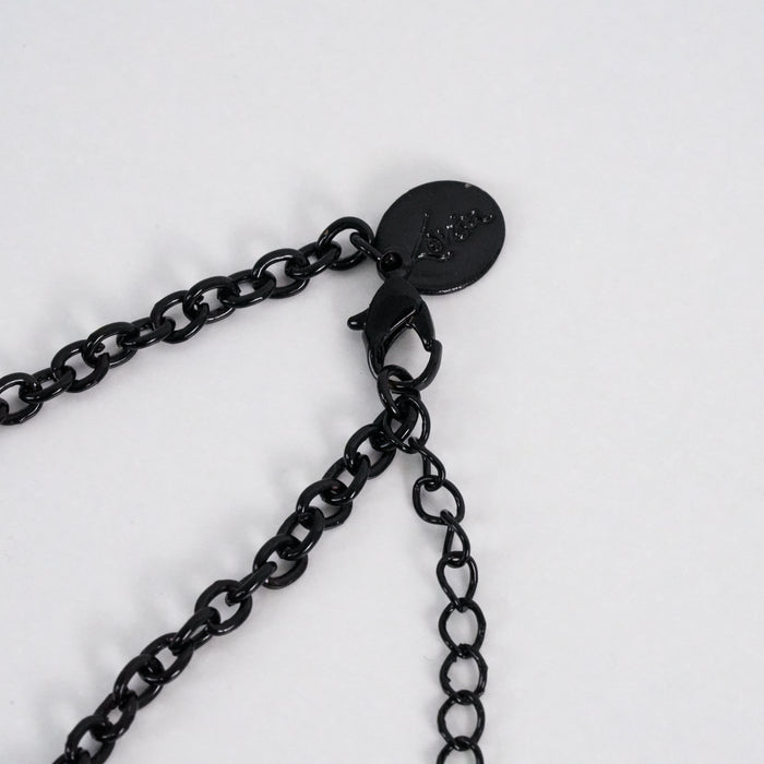 Vintage Lovisa Black Filigree Floral Statement Necklace