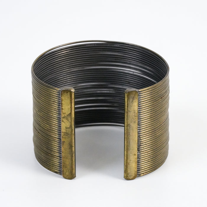 Vintage Multi-Wire Wrapped Wide Cuff Statement Bracelet