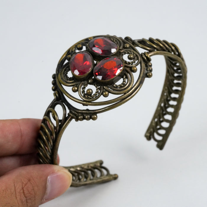 Vintage Bronze-Tone Filigree Cuff Bracelet